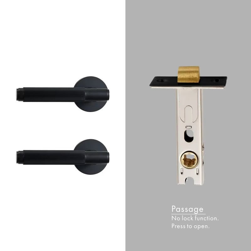 Dooroom Brass Door Lever Set Interior Bedroom Bathroom Dummy lock Set Privacy Passage Locks Tubular Latch linear Thumb Turn