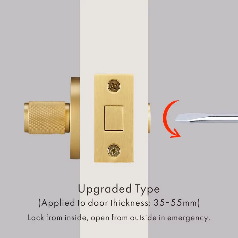 Dooroom Brass Knurled Hidden Door Lock Set Living Room Bathroom Invisible Thumb Turn Matt Black Brushed Brass Open In Emergency