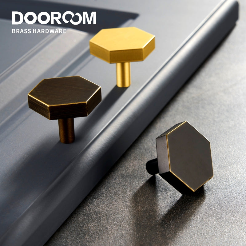 Dooroom 黄铜家具把手北欧金色黑古铜白色木门衣柜梳妆台橱柜抽屉柜拉手