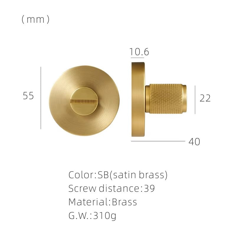 DOOROOM brass knurled thumb turn key latch lever handle cylinder key escutcheon passage room lock