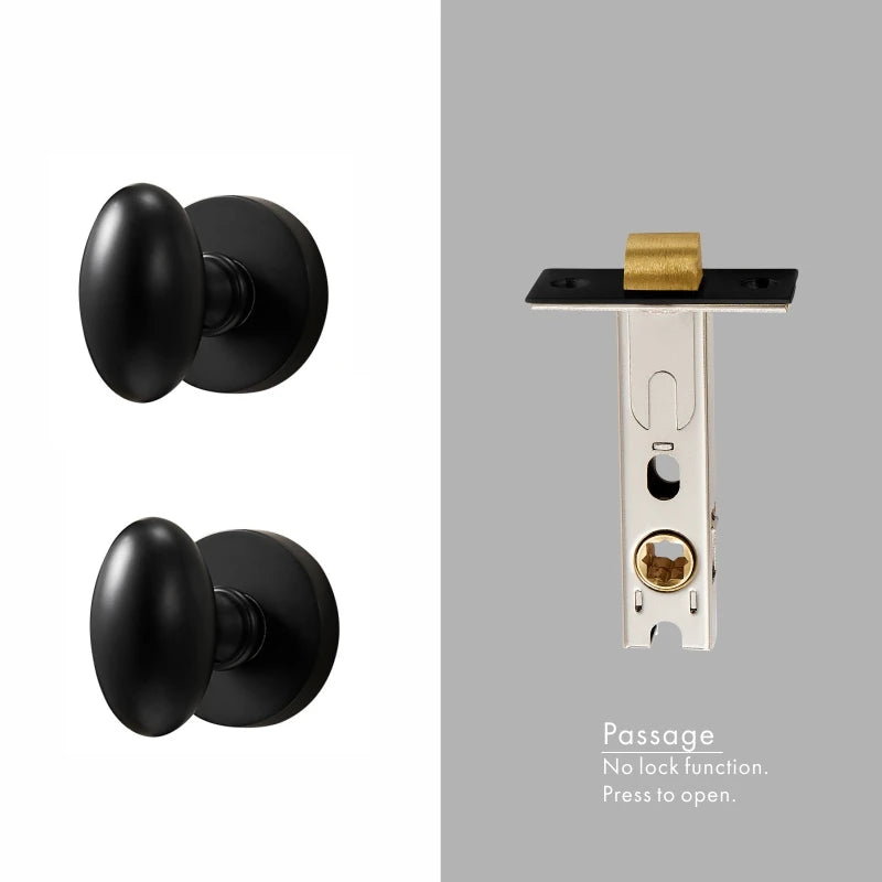 Dooroom Brass Door Lock Set Modern Interior Bedroom Bathroom Double Wood Door Lever Set Dummy Privacy Passage Hidden Door Lock
