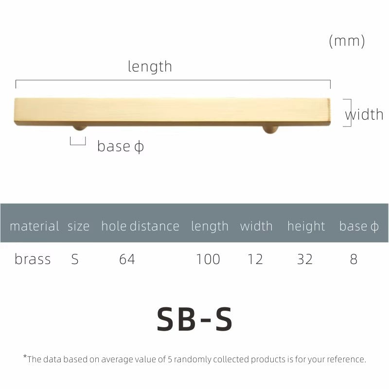 Dooroom Dulu Brass Furniture Handles Modern Wardrobe Dresser Cupboard Drawer Cabinet Door Long Square Black/Gold Pulls Knobs