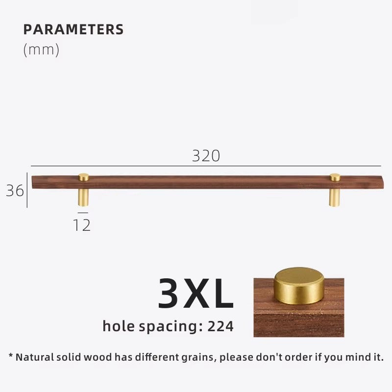 Dooroom Walnut Brass Furniture Handles Long Modern Pulls Cupboard Wardrobe Dresser Shoe Box Wine Bar Drawer Cabinet Knobs