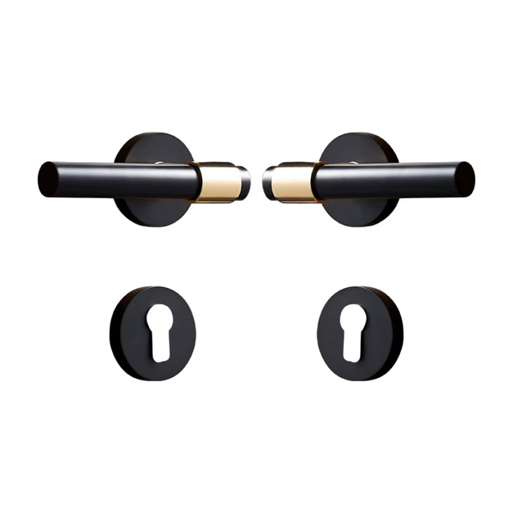 Dooroom Brass Lever Light Luxury Black Gold Modern Fashion Interior Room Bedroom Bathroom Solid Wood Door Lock Split Handle Knob