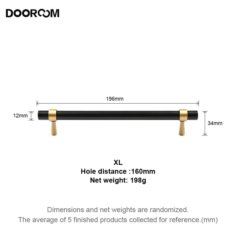 Dooroom Brass Furniture Handles T-bar Light Luxury Fashion Black Gold Silve Wardrobe Dresser Cupboard Cabinet Drawer Pulls
