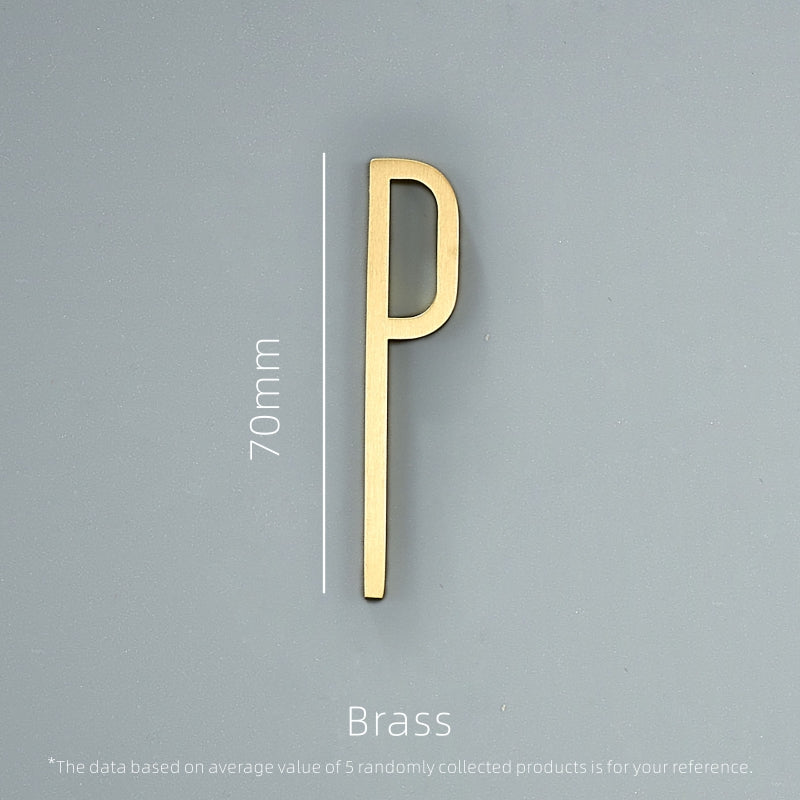 Dooroom Brass Letters A-Z For Company Names Door Plates Decorative Wall Letters Personalized Symbols Address