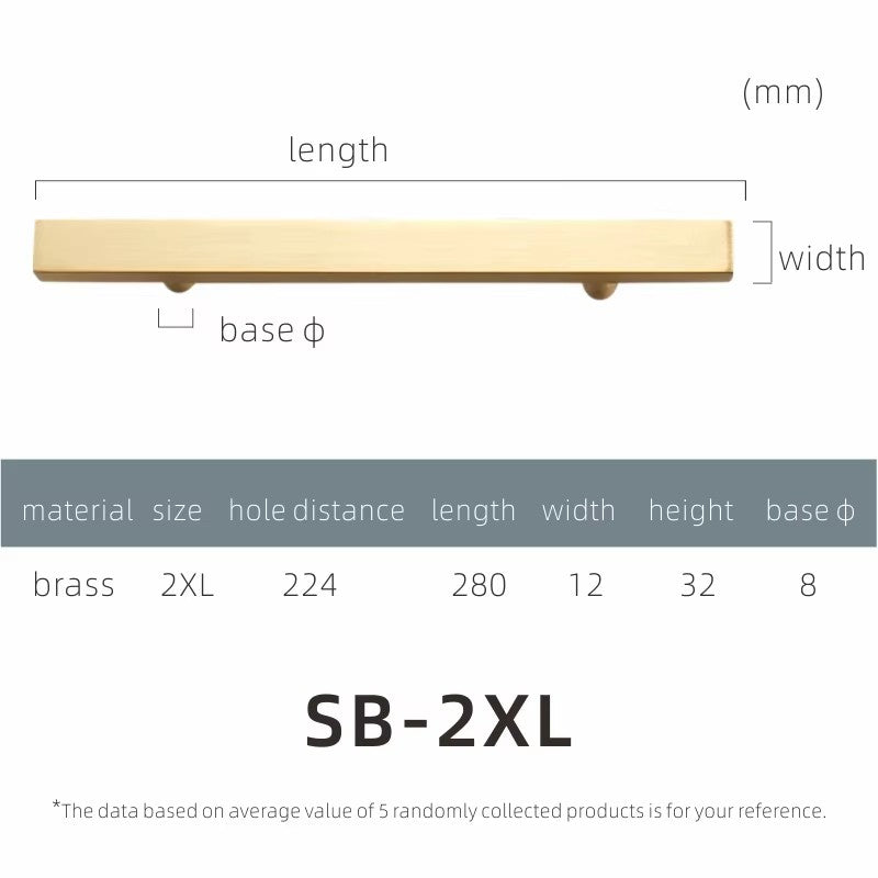 Dooroom Dulu Brass Furniture Handles Modern Wardrobe Dresser Cupboard Drawer Cabinet Door Long Square Black/Gold Pulls Knobs