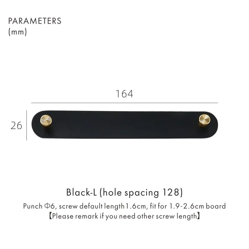 Dooroom Brass Furniture Handles Red Cow Leather Nordic
