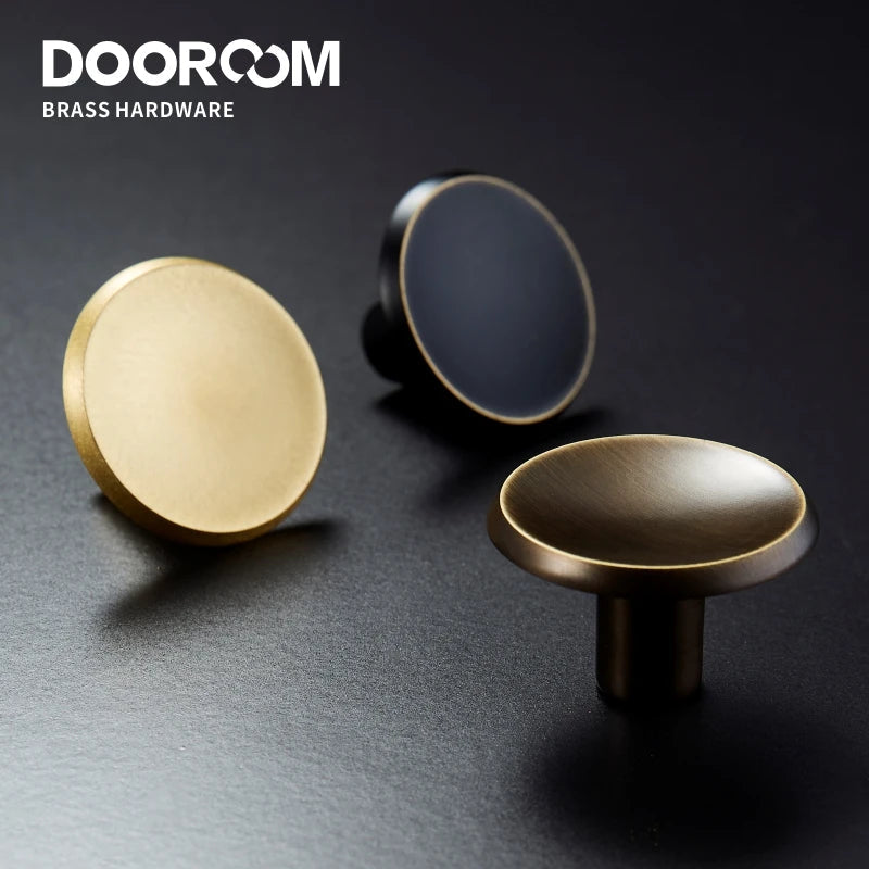 Dooroom New Solid Brass Furniture Handles Comfortable Cabinet Door Wardrobe Dresser Drawer Pulls American Rural Knobs
