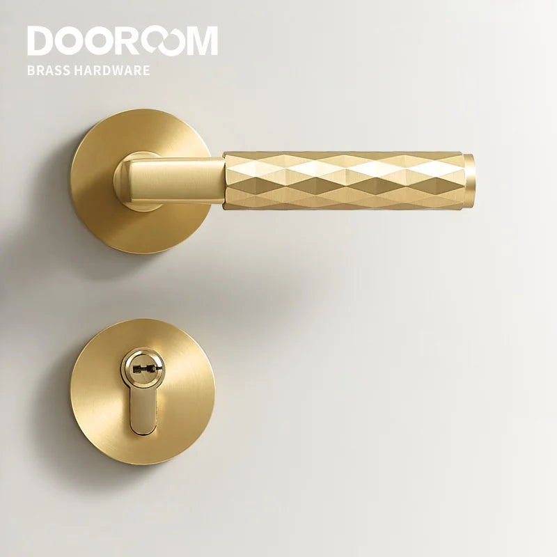 Dooroom 黄铜门锁套装现代黑镍锤纹室内卧室浴室双木门杆假隐私通道