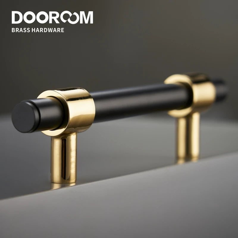 Dooroom Brass Furniture Handles Black Gold Light Luxury Modern Nordic Drawer Wardrobe Dresser Long Cabinet Knobs Pulls