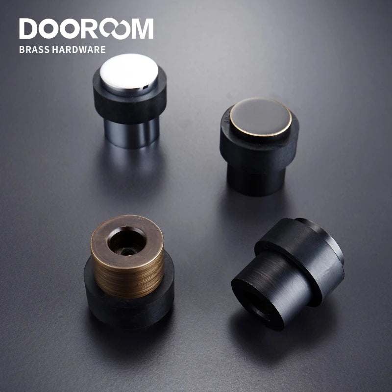Dooroom Brass Environmental Rubber Door Stops Bathroom Door Stopper Heavy Duty Floor Mount Bumper Non-magnetic Door Holder Catch