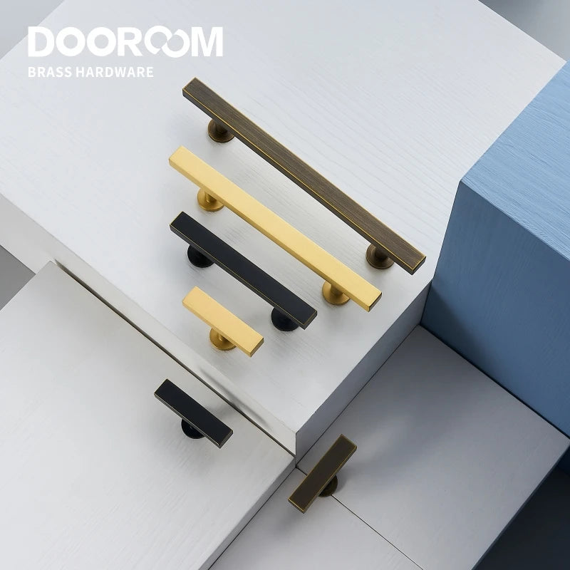 Dooroom 黄铜家具长把手现代北欧衣柜梳妆台橱柜抽屉鞋盒酒吧拉手旋钮