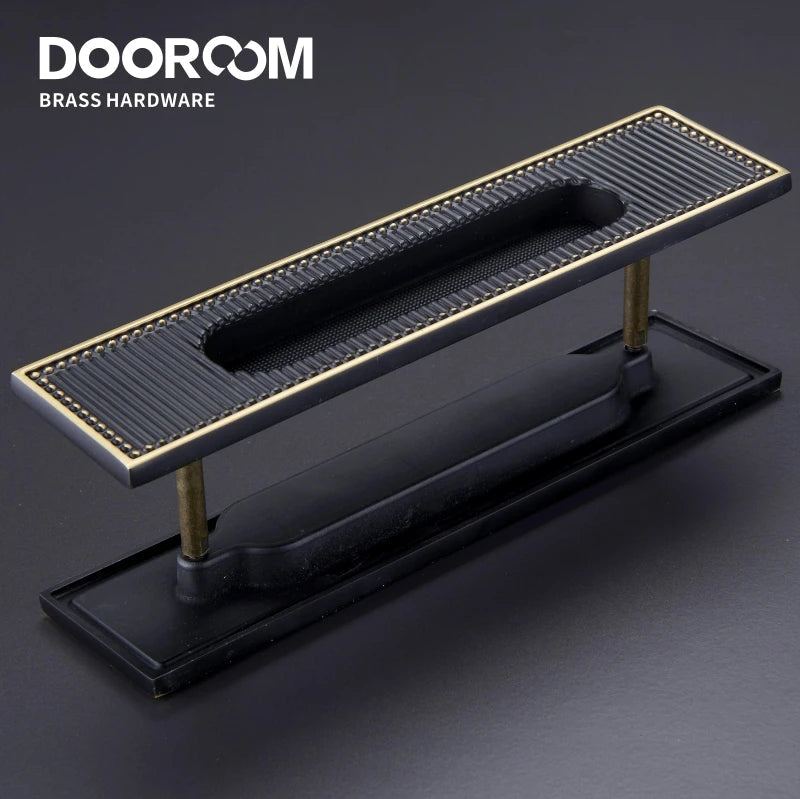 Dooroom Brass Sliding Door Handles Modern Stripy Push Pull Hidden Handle Interior Living Room Bathroom Balcony Keyless