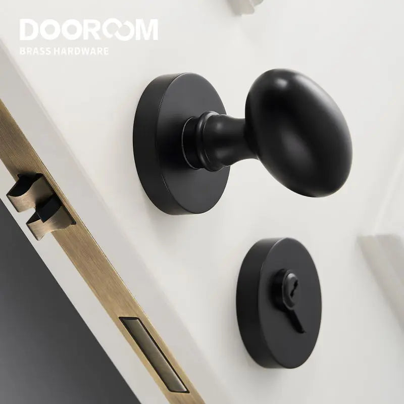 Dooroom Brass Door Lock Set Modern Interior Bedroom Bathroom Double Wood Door Lever Set Dummy Privacy Passage Hidden Door Lock