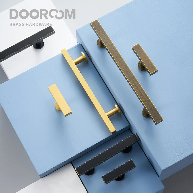 Dooroom 黄铜家具长把手现代北欧衣柜梳妆台橱柜抽屉鞋盒酒吧拉手旋钮