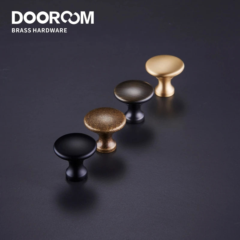 Dooroom 黄铜家具拉手简约美式衣柜梳妆台橱柜门抽屉鞋盒拉手田园旋钮
