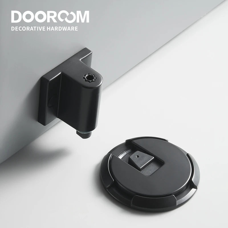 Dooroom Zinc Alloy Door Stops Heavy Duty Invisiable Punch Free Door Holder Non-Magnetic Door Stopper Catch