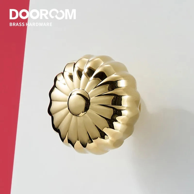 Dooroom Brass Furniture Handles Modern Pumpkin Shiny PVD Gold Bright Chrome Wardrobe Dresser Cupboard Cabinet Shoe Box Knobs