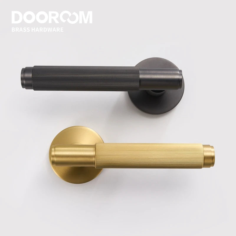 Dooroom Brass Door Lever Set Interior Bedroom Bathroom Dummy lock Set Privacy Passage Locks Tubular Latch linear Thumb Turn