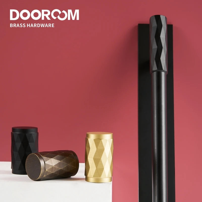 Dooroom Brass Furniture Handles Modern Hammered Black Gold Cupboard Wardrobe Dresser Shoe Box Drawer Cabinet Knobs Pulls