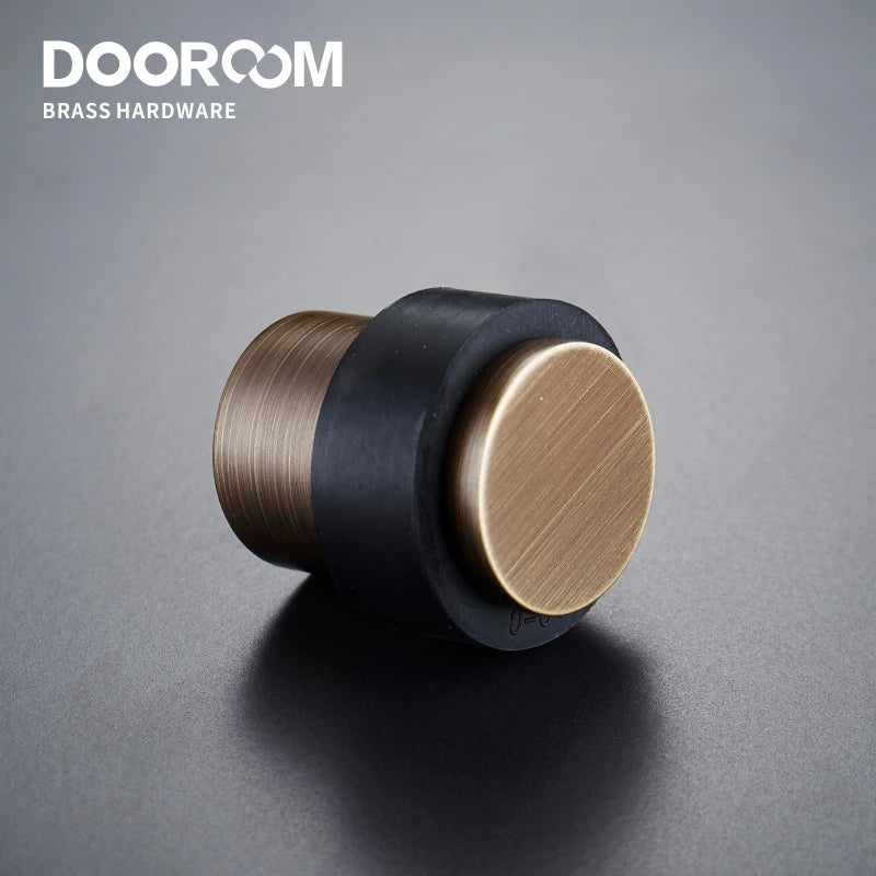 Dooroom Brass Environmental Rubber Door Stops Bathroom Door Stopper Heavy Duty Floor Mount Bumper Non-magnetic Door Holder Catch