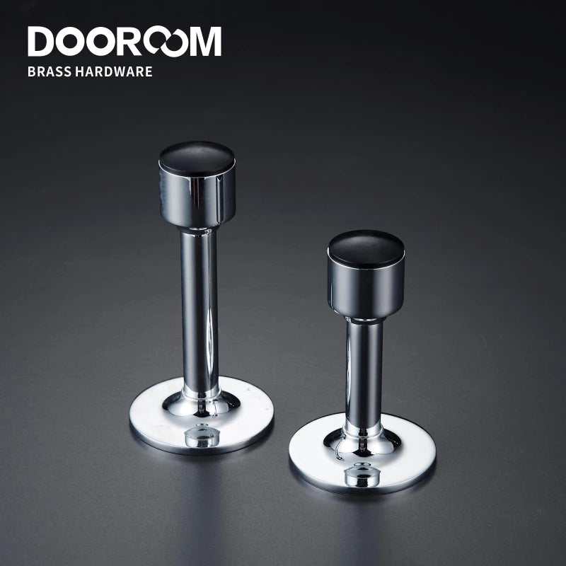 Dooroom Brass Door Stops Hole Free Bathroom Door Stopper Heavy Duty Floor Wall Mount Bumper Non-magnetic Door Holder Catch