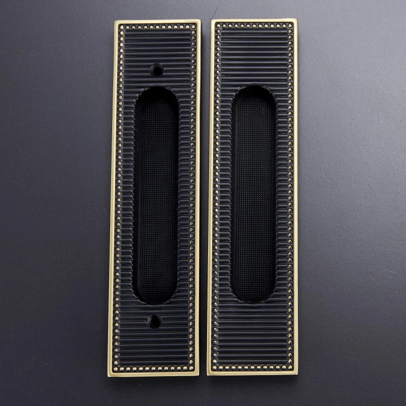 Dooroom Brass Sliding Door Handles Modern Stripy Push Pull Hidden Handle Interior Living Room Bathroom Balcony Keyless