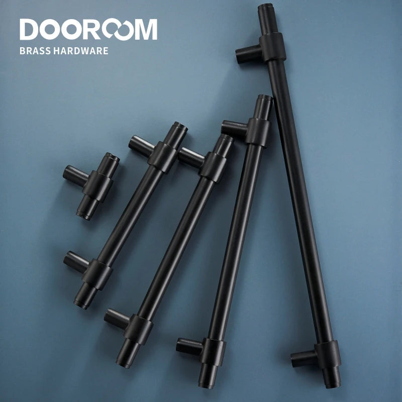 Dooroom Brass Furniture Handles Black Gold Light Luxury Modern Nordic Drawer Wardrobe Dresser Long Cabinet Knobs Pulls