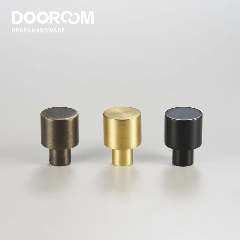 Dooroom Brass Furniture Handles Nordic Wardrobe Dresser Cupboard Cabinet Drawer Shoe Box Pulls Black Gold Bronze Cylinder Knobs 