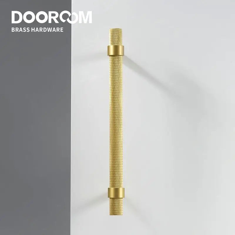 Dooroom Brass Knurled Furniture Handles Modern Matt Black Brass Silver Cupboard Wardrobe Dresser Shoe Box Drawer Cabinet Pulls