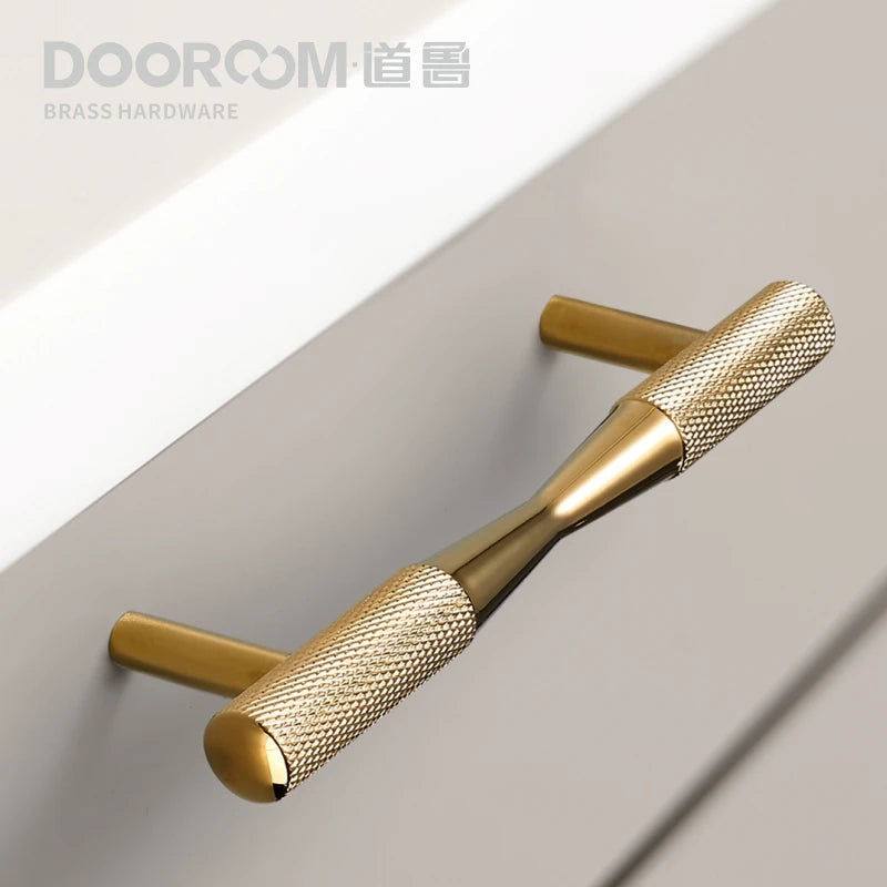 Dooroom Brass Furniture Handles Black Gold Exquisite Knurled Pulls Cupboard Wardrobe Dresser Shoe Box Drawer Cabinet Knobs 