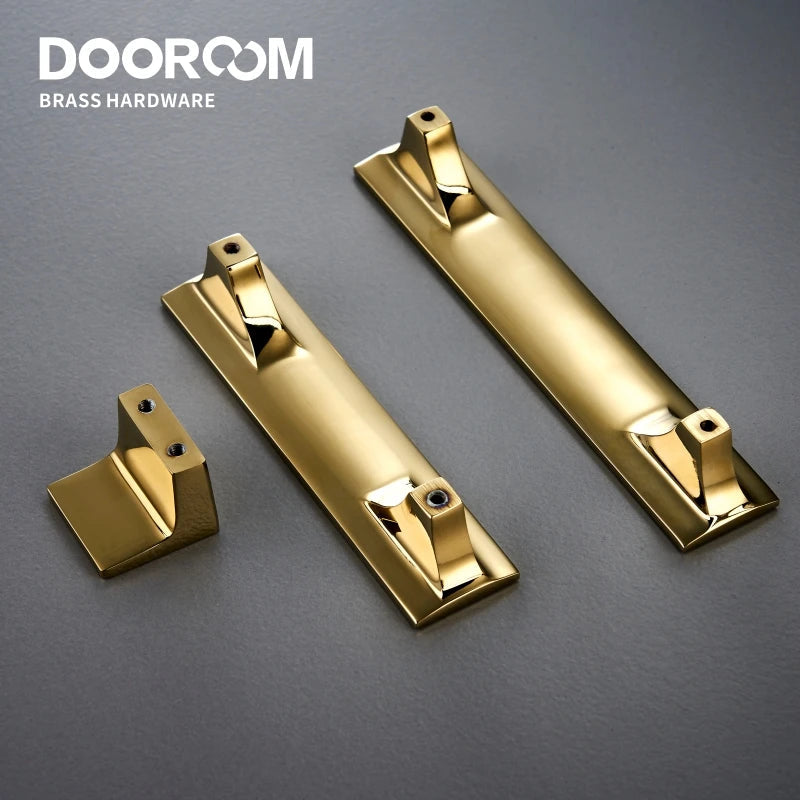 Dooroom 黄铜家具把手现代北欧衣柜梳妆台橱柜橱柜抽屉旋钮闪亮金色 PVD 拉手