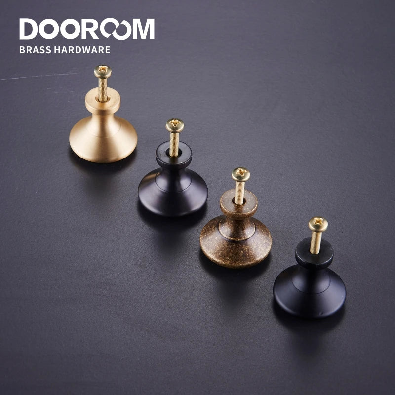 Dooroom 黄铜家具拉手简约美式衣柜梳妆台橱柜门抽屉鞋盒拉手田园旋钮