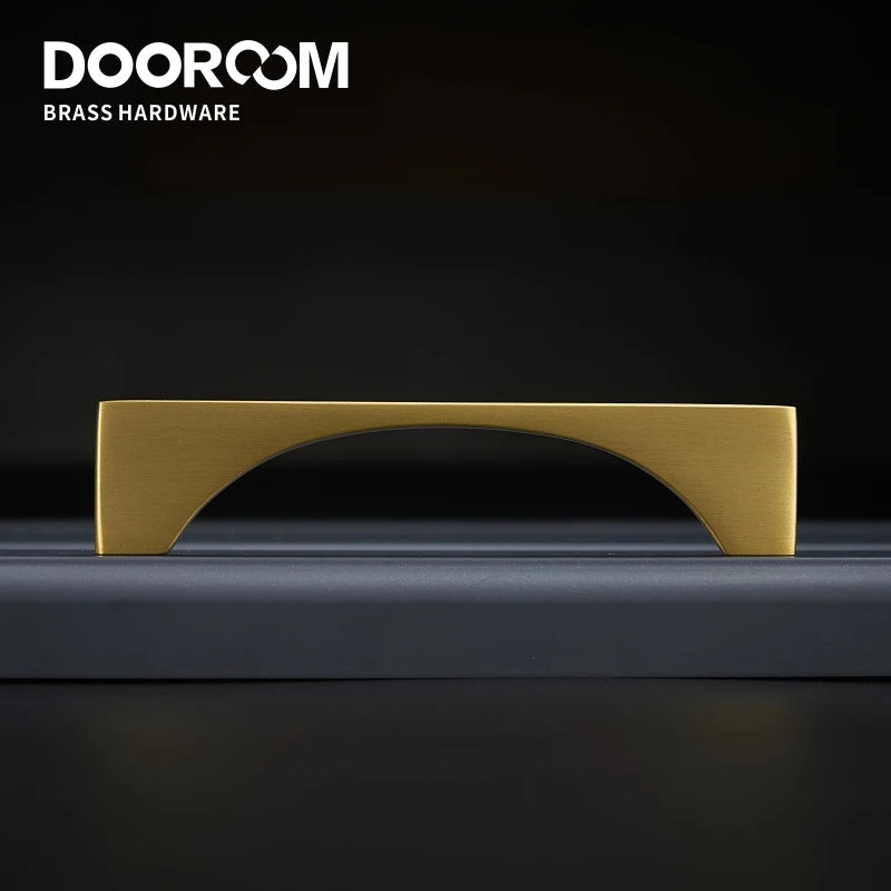 Dooroom Brass Furniture Handles Nordic Modern Wardrobe Dresser Cupboard Cabinet Drawer Shoe Box Pulls  Light Luxury Gold Knobs