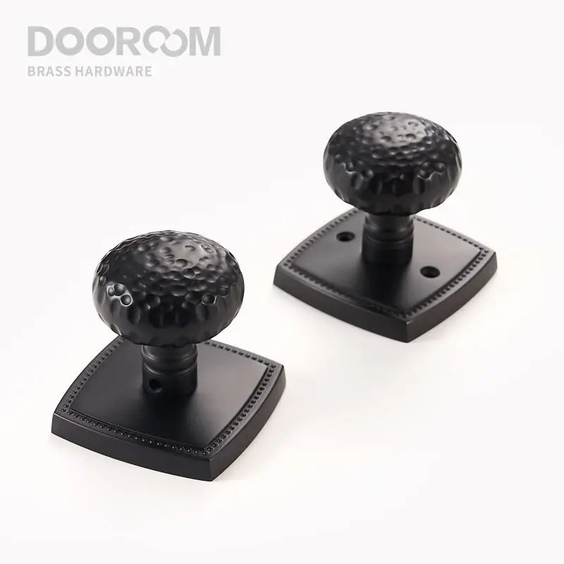 Dooroom Brass Door Lock Set Hammered Modern Bedroom Bathroom Double Lever Dummy Privacy Passage Hidden Handle Knob