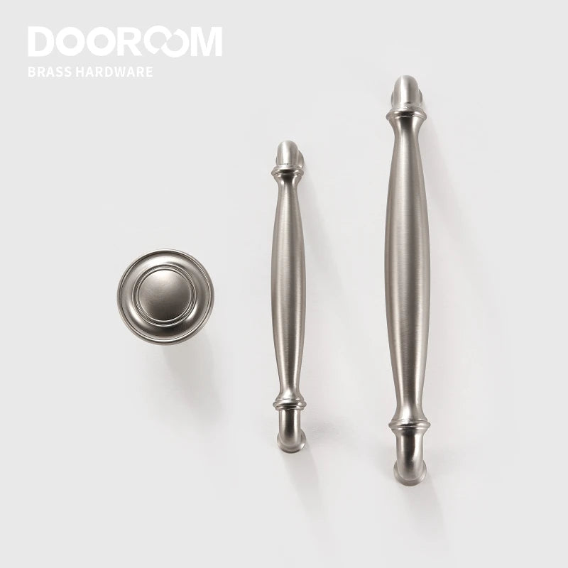 Dooroom Brass Furniture Handles Modern Matt Silver Pulls Wardrobe Dresser Cupboard Cabinet Drawer Wine Bar Brushed Nickel