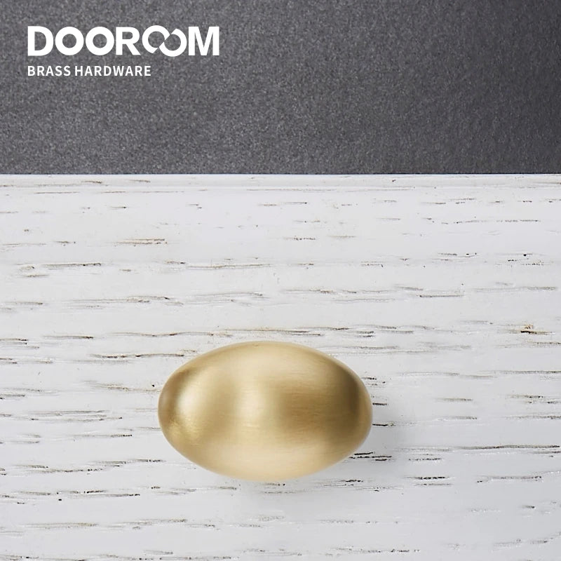 Dooroom Brass Egg Furniture Handles Wardrobe Dresser Cupboard Cabinet Door Drawer Shoe Box Pulls Pastoral Mediterranean Knobs