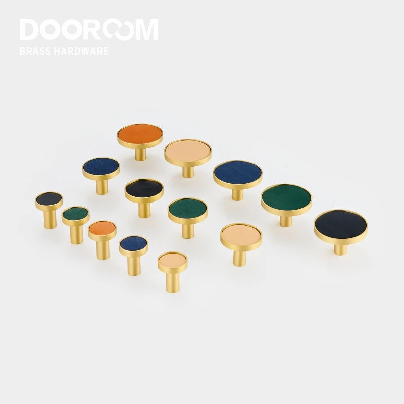 Dooroom Brass Leather Colorful Hooks Bathroom Indoor Kitchen Hallway Wall Clothes Hangers Wall Hangings Row Hooks