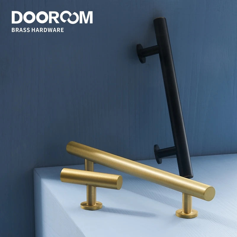 Dooroom Brass Furniture Handles Modern Nordic Pulls Wardrobe Dresser Cupboard Cabinet Drawer Shoe Box Wine Bar Knobs