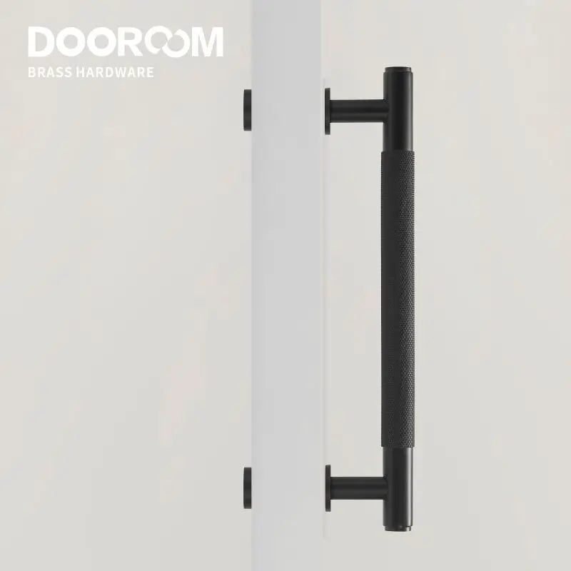 Dooroom Brass Knurled Door Handles Double Door Wood Door Shower Room Single Side Double Side Matt Gold Black Pulls