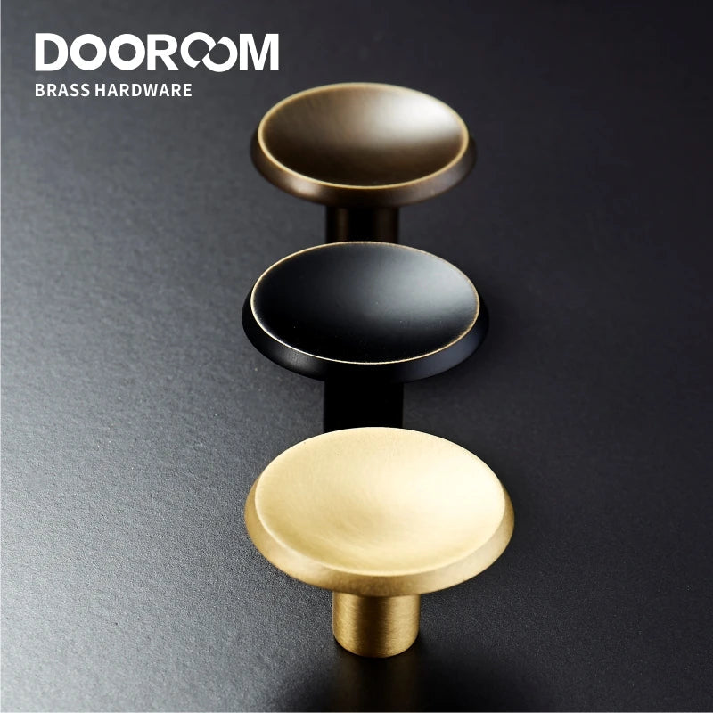 Dooroom New Solid Brass Furniture Handles Comfortable Cabinet Door Wardrobe Dresser Drawer Pulls American Rural Knobs