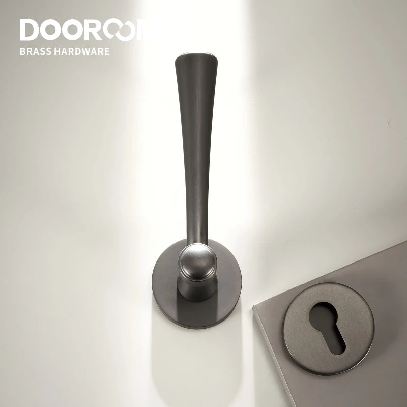 Dooroom Brass Door Lock Set Modern Light Luxury Interiror Bedroom Bathroom Double Wood Door Lever Set Dummy Handle Knob