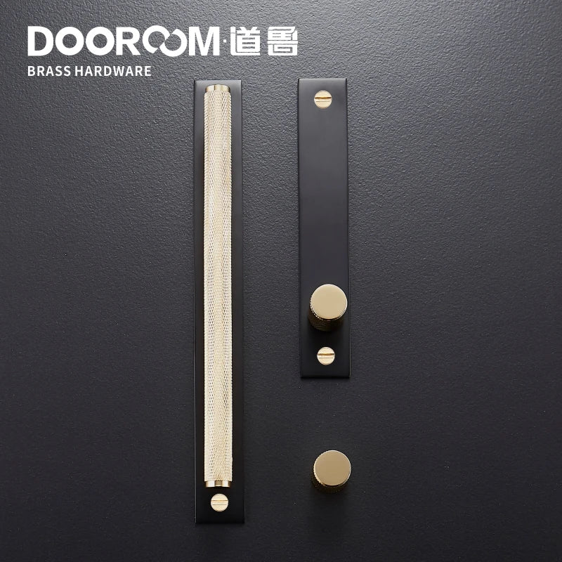 Dooroom Brass Furniture Knurled Unfold/Conceal Install Modern Gold Black Wardrobe Dresser Cupboard Cabinet Drawer Pulls  bar