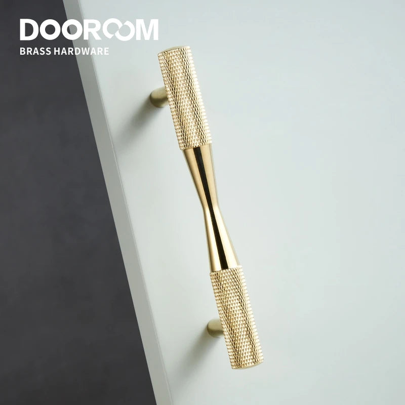 Dooroom Brass Furniture Handles Black Gold Exquisite Knurled Pulls Cupboard Wardrobe Dresser Shoe Box Drawer Cabinet Knobs 