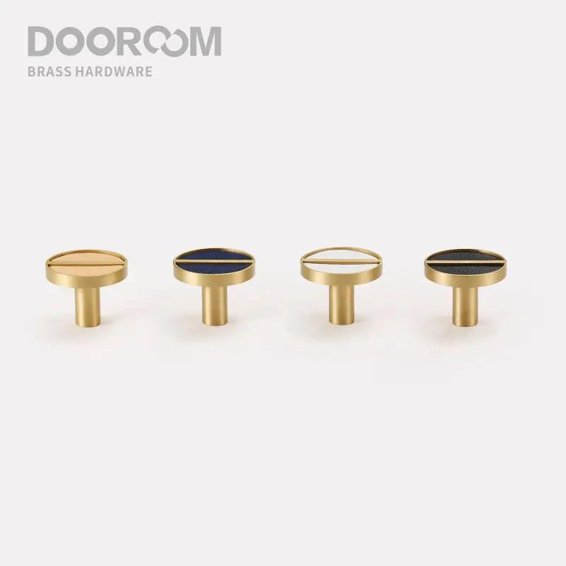 Dooroom Brass Genuine Leather Colorful Hooks Bathroom Indoor Kitchen Hallway Wall Clothes Hangers Wall Hangers Row Hooks