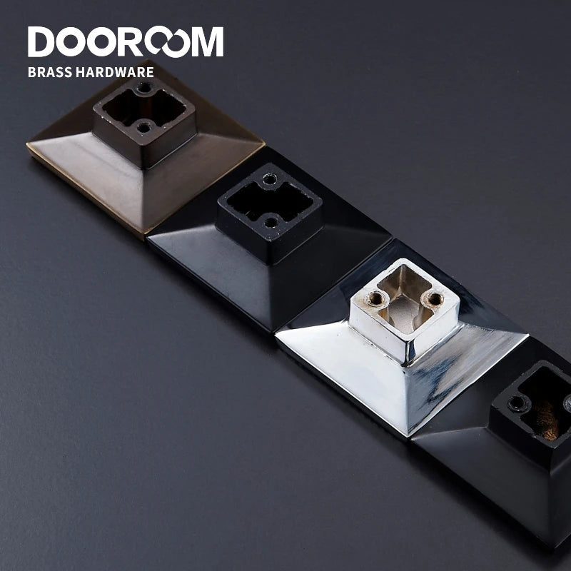 Dooroom Brass Furniture Handles Modern Square Cupboard Drawer Wardrobe Dresser Cabinet Knobs Wood Grain Pulls