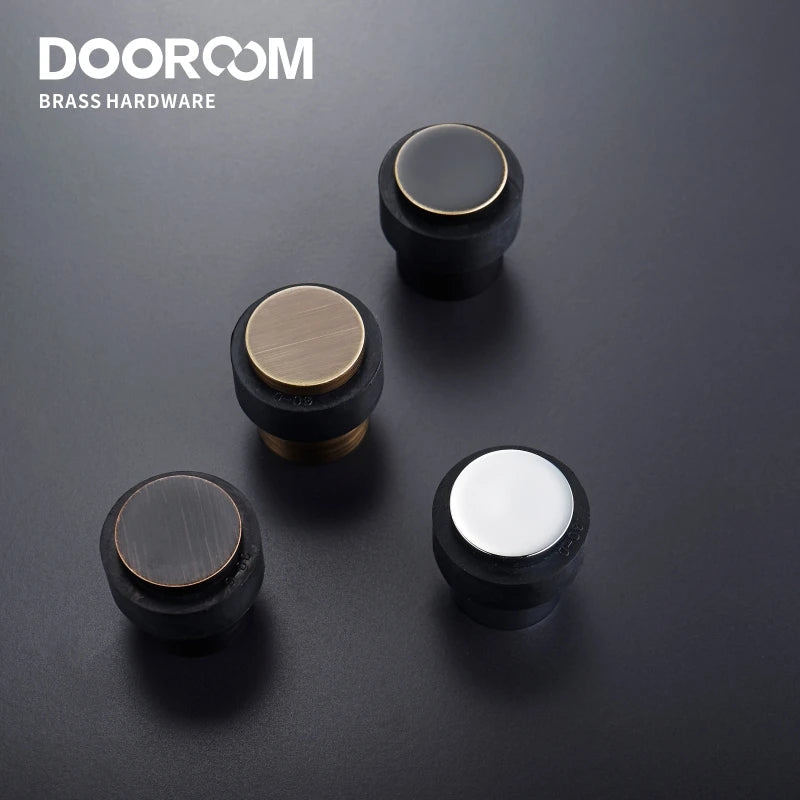 Dooroom Brass Environmental Rubber Door Stops Bathroom Door Stopper Heavy Duty Floor Mount Bumper Non-magnetic Door Holder Catch