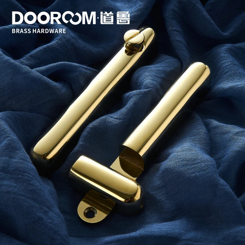 Dooroom Brass Sliding Door Lock Set Handles Gold PVD Black Interior Living Room Bathroom Balcony Kitchen