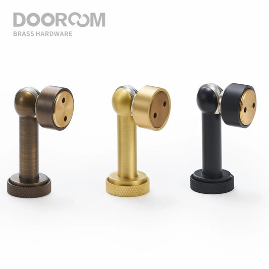 Dooroom黄铜门挡重型滚花门固定器磁性门吸